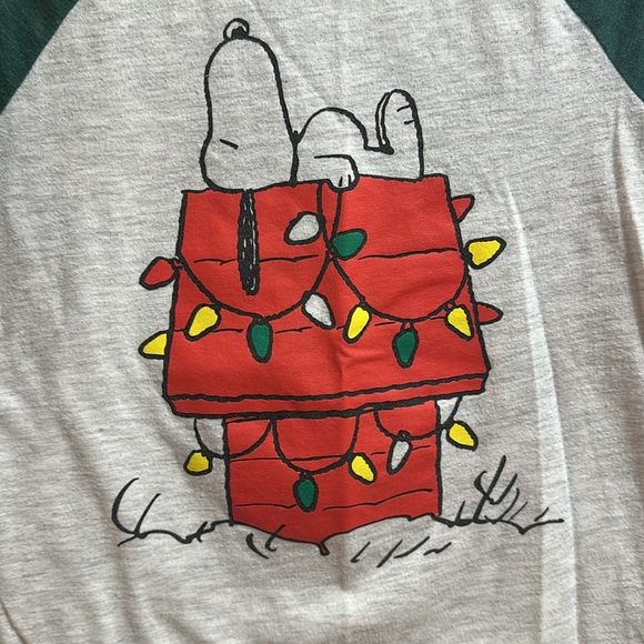 Peanuts Snoopy Holiday Raglan Tee - Picture 2 of 3